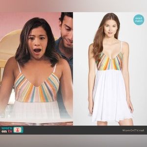 🌈 👗 Mara Hoffman Swim Embroidered Rainbow Pride Celebrity Dress As Seen On TV